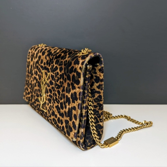 ✨️💎authentic YSL Yves Saint Laurent leopard velvet monogram kate chain - Picture 9 of 16